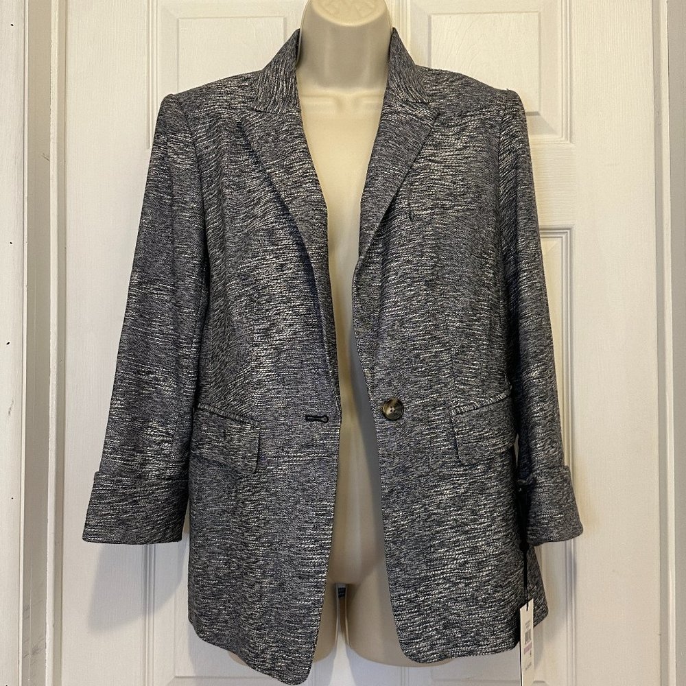 DKNY Grey/White Textured Blazer, size M/6 - NWT